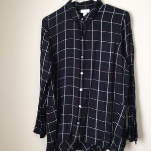J Jill Button Down Blouse/ Shirt with handkerchief hem
